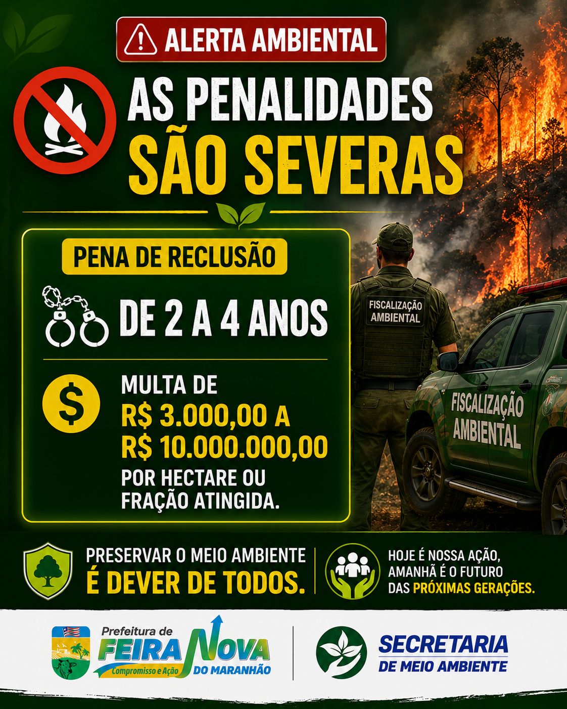 🚨 ALERTA AMBIENTAL | PROIBIÇÃO DO USO DO FOGO NO PERÍODO DE SECA
