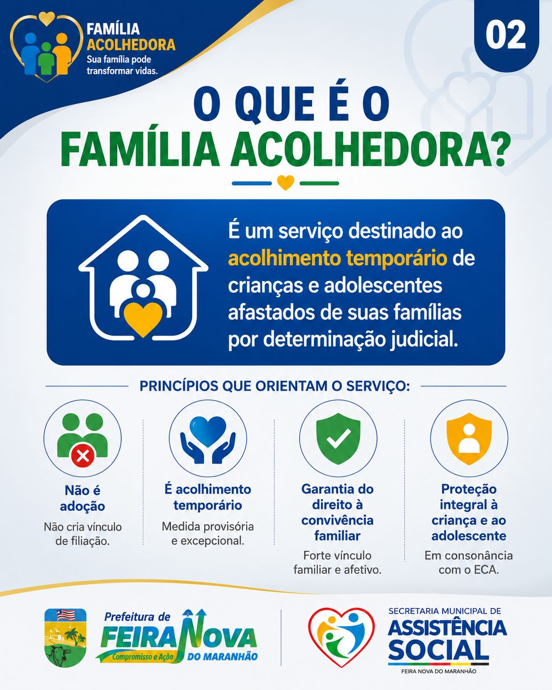 INSCRIÇÕES ABERTAS PARA O PROGRAMA FAMÍLIA ACOLHEDORA EM FEIRA NOVA DO MARANHÃO