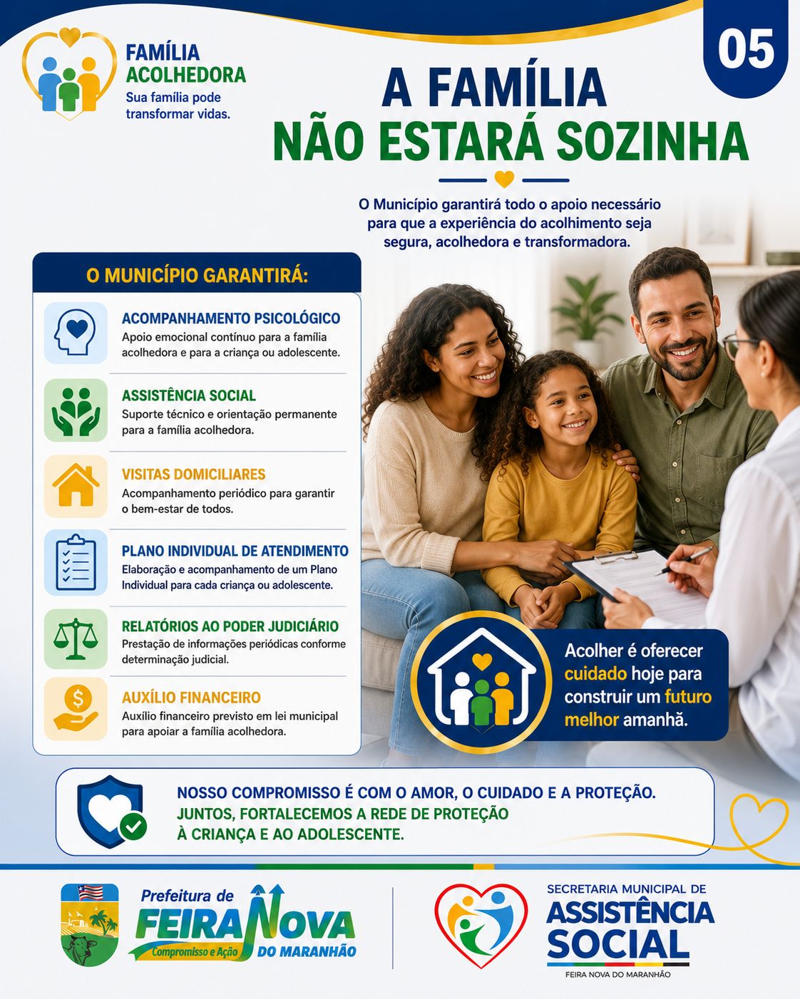 INSCRIÇÕES ABERTAS PARA O PROGRAMA FAMÍLIA ACOLHEDORA EM FEIRA NOVA DO MARANHÃO